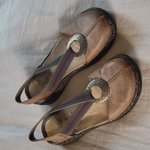 Rieker Antistress Leather Flats Sandals Walking Shoes Comfort Shoes Euro Sz 38